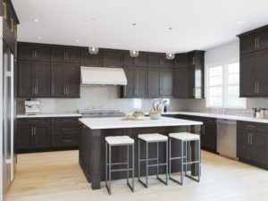 New kitchen featuring Fabuwood Onyx Cobblestone shaker gray kitchen cabinets