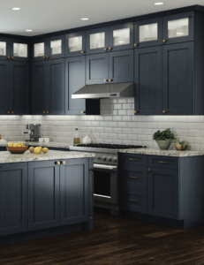 New kitchen featuring CNC Cabinetry Elegant Ocean Blue shaker blue kitchen cabinets 2