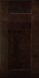 Ideal Cabinetry Fulton Mocha stained shaker kitchen cabinets door and drawer sample