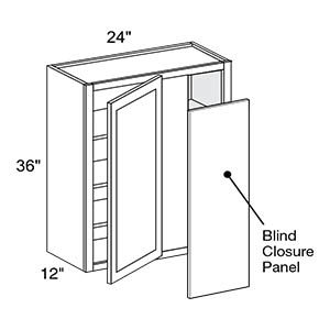 (1) Door Wall Blind Corner RTA Cabinet (3) Shelves