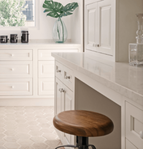 New kitchen featuring Mapelvilles Snow White white inset rta kitchen cabinets2