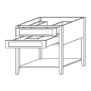 (2) Drawer Open Shelf Vanity Sink Base Cabinet