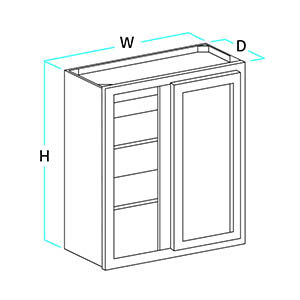 (1) Door Blind Corner RTA Cabinet (3) Shelves
