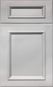 Fabuwood Imperio Nickel shaker gray kitchen cabinets door and drawer sample