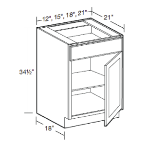 (1) Door (1) Drawer Vanity RTA Cabinet