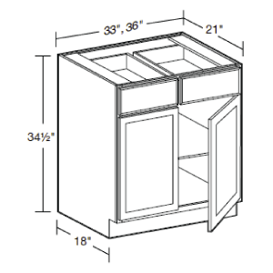 (2) Door (2) Drawer Vanity RTA Cabinet