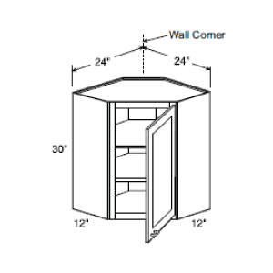 (1) Door Wall Angle RTA Cabinet (2) Shelves
