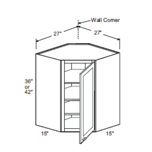 (1) Door Wall Angle RTA Cabinet (3) Shelves