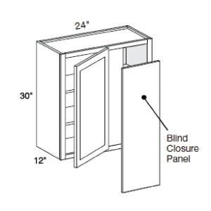 (1) Door Wall Blind Corner RTA Cabinet (2) Shelves