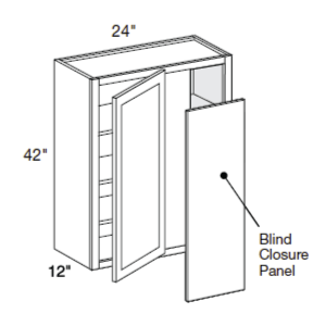 (1) Door Wall Blind Corner RTA Cabinet (3) Shelves